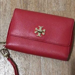 Tory Burch Brilliant Red wristlet
